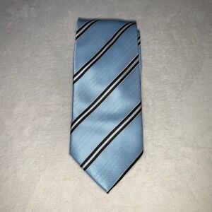 Lavorazione Artigianale pure Silk Tie Made in Italy Blue Striped Tie